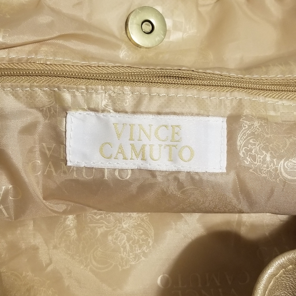 Vince Camuto matte gold vinyl tote - Picture 3 of 5